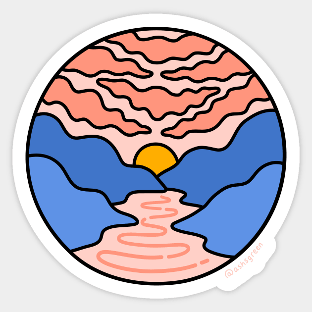 Valley Scene Sticker by Ashleigh Green Studios